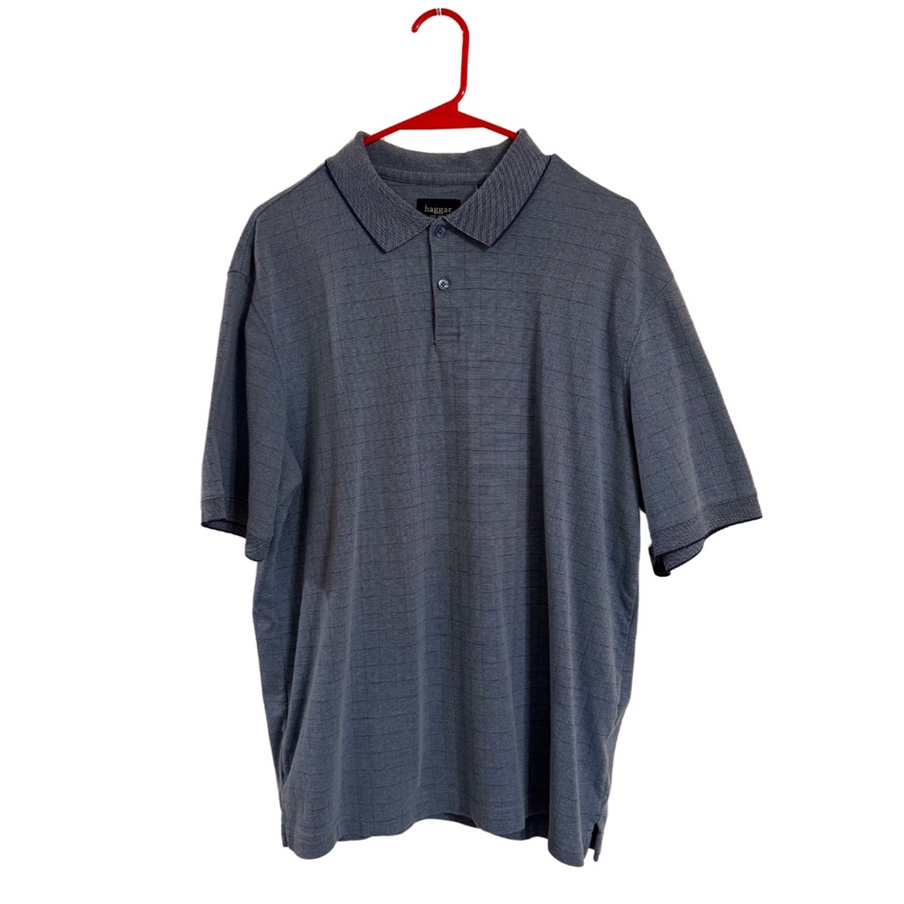 Vintage Haggar short-sleeve polo shirt - versatile slate blue tone - Size Large